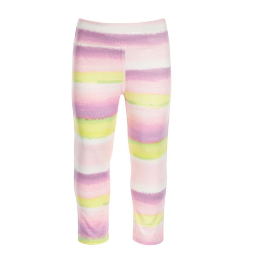 NWT Girls Ideology Barely Pink Striped Leggings sz‎ 5 Year Old